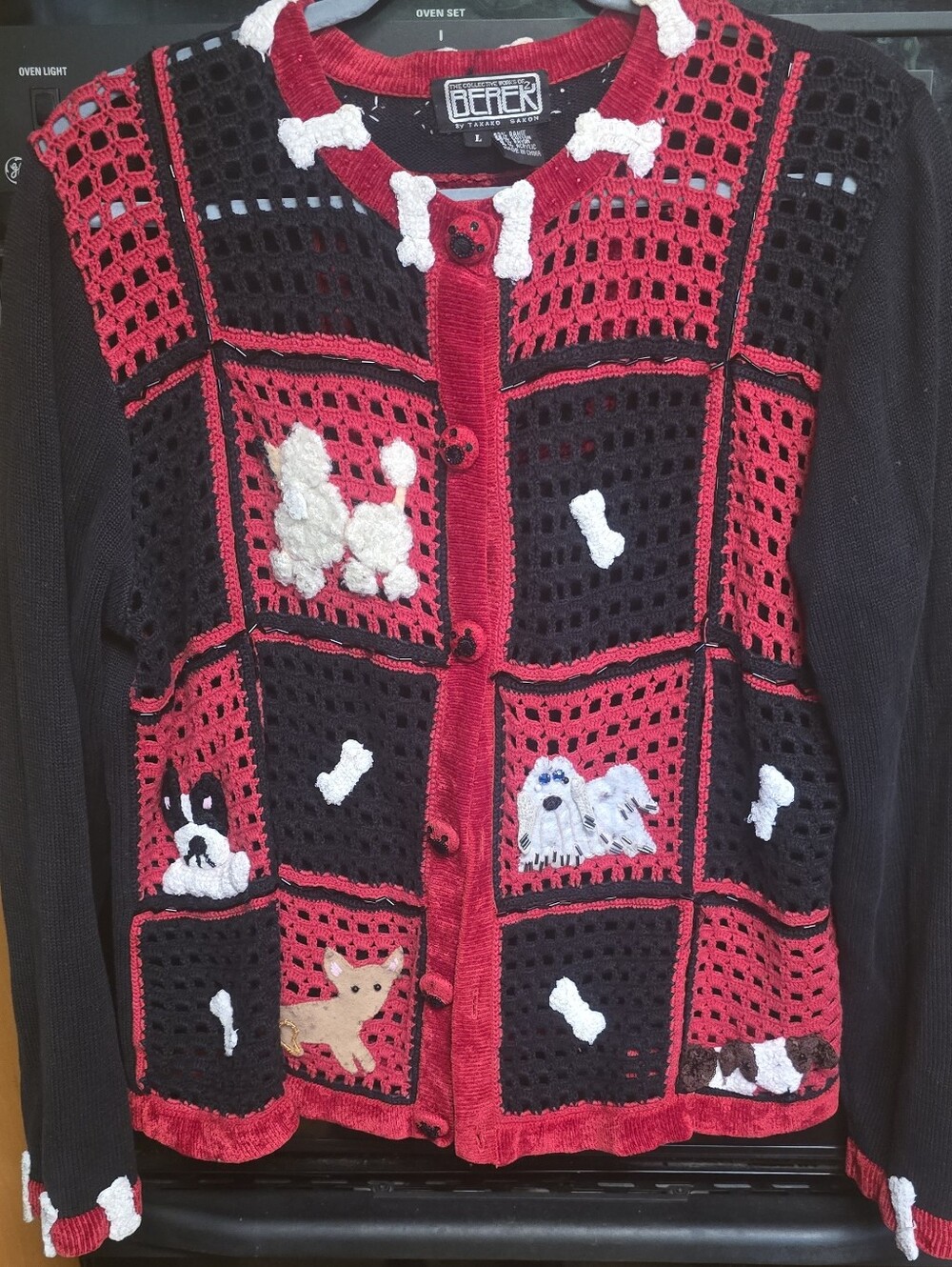 Berek 2 By Takako Sakon Collectable Red Black Bling Doggie Sweater